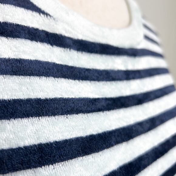 Stateside Blue Stripe Velour Crewneck T-Shirt - Picture 4 of 9